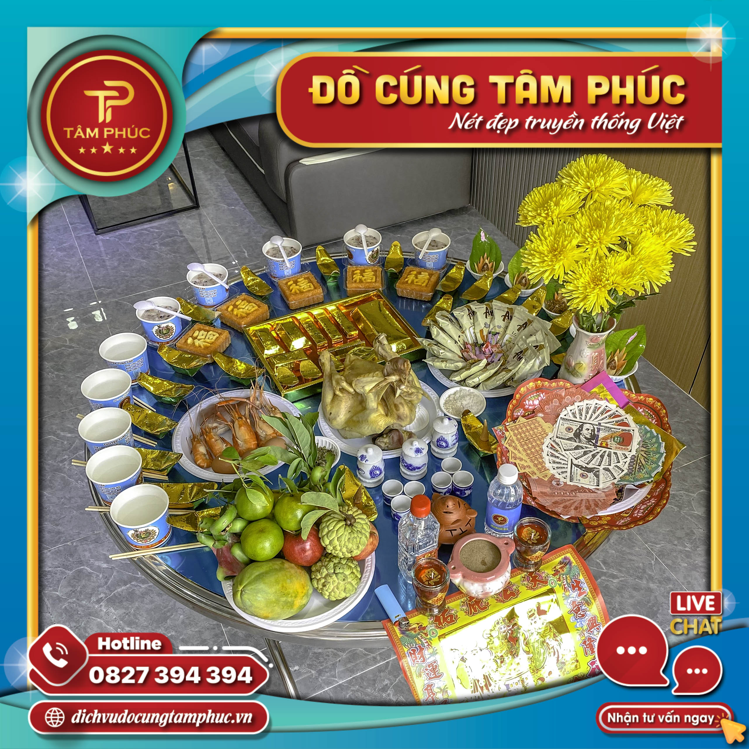 Mâm cúng Nhập Trạch -  Vào Nhà Mới đơn giản